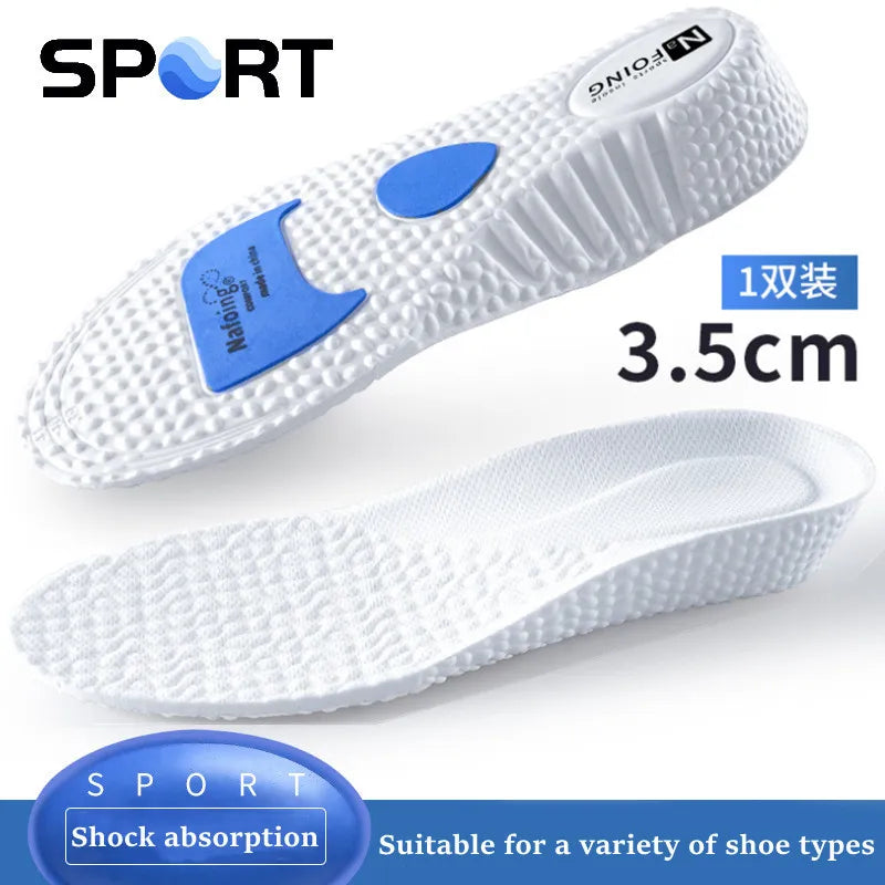1Pair Height Increase Insoles Breathable Orthopedic Heel Lift Insole