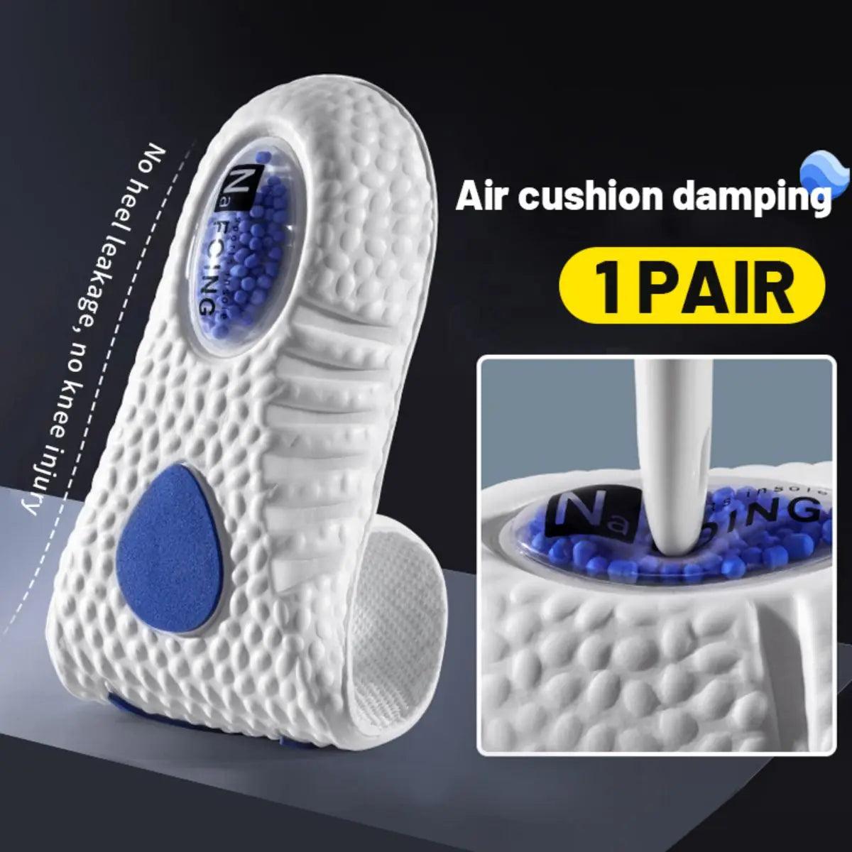 1Pair Upgrade Sports Shock Absorption Insole Breathable Arch Support