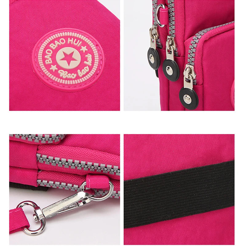 Shoulder Bag Nylon Women Mobile Phone Bag Mini Messenger Purse