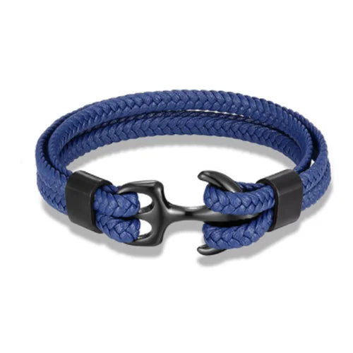 Fashion Leather Bracelet for Men Braid Multilayer Rope Chain