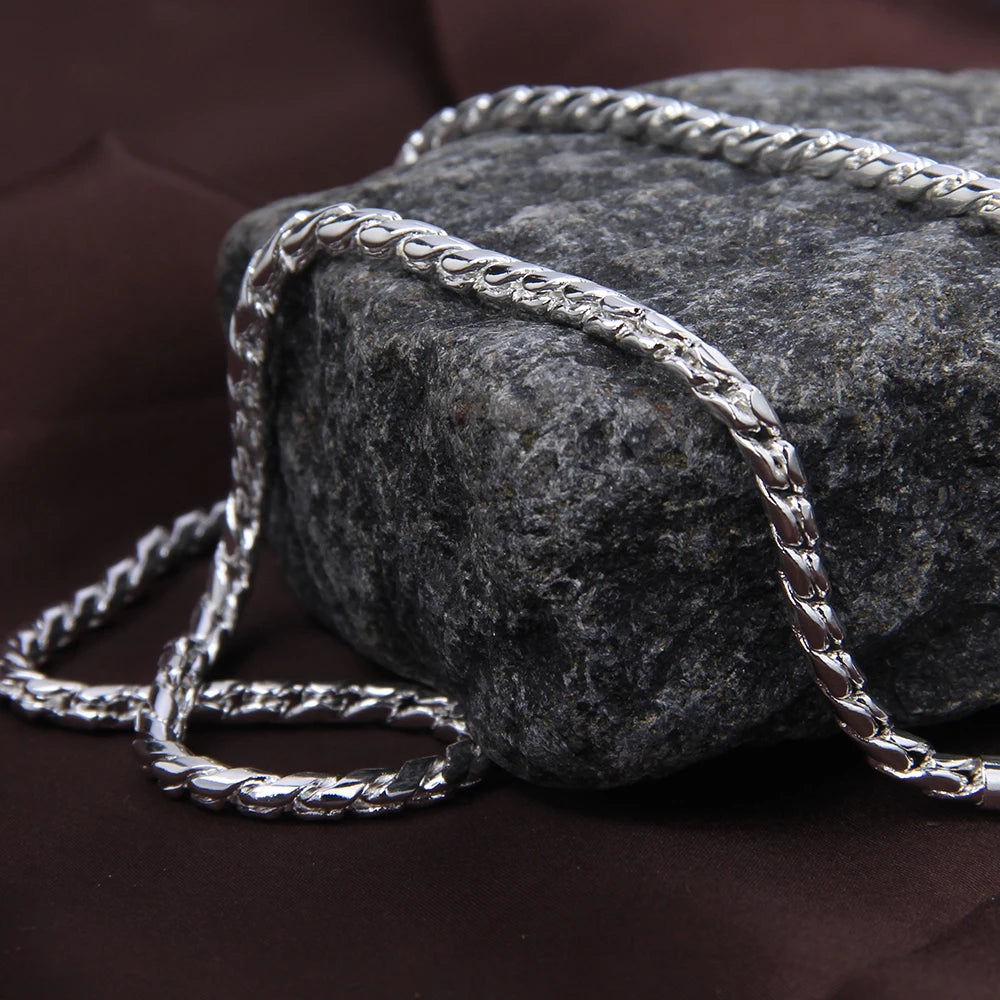 925 Sterling Silver 5mm Snake Chain Necklace for Woman Man