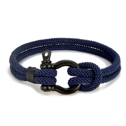 Unisex Marine Sailor Rope Nautical Survival Shackle Bracelet