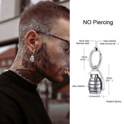 Irregular Triangle Long Chain Cuff Earrings for Men