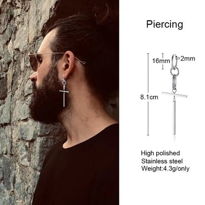 Fun Grenade Shaped Earrings for Men Stainless Steel Hoop Earring