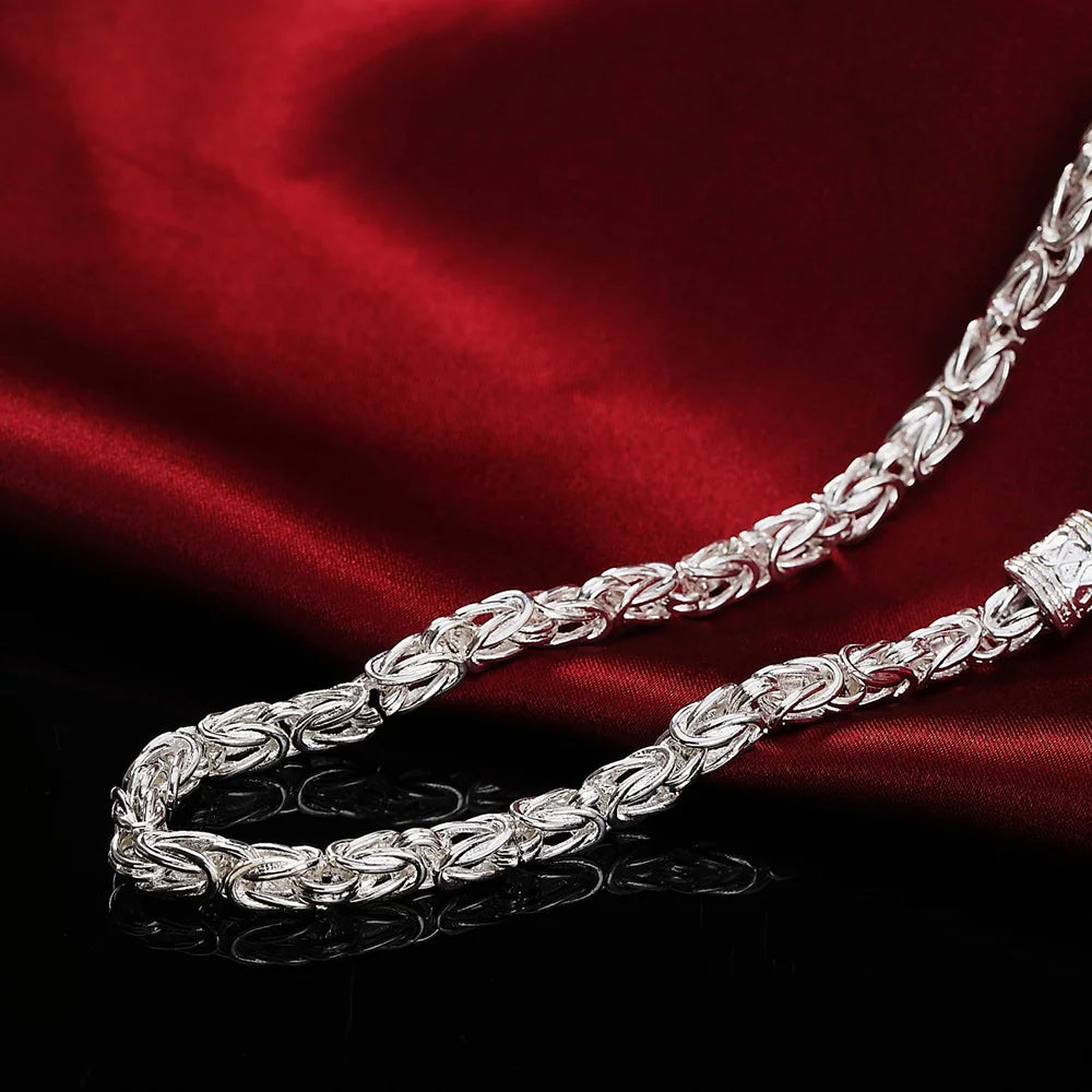 925 Sterling Silver 5mm Faucet Chain Necklace For Women Man