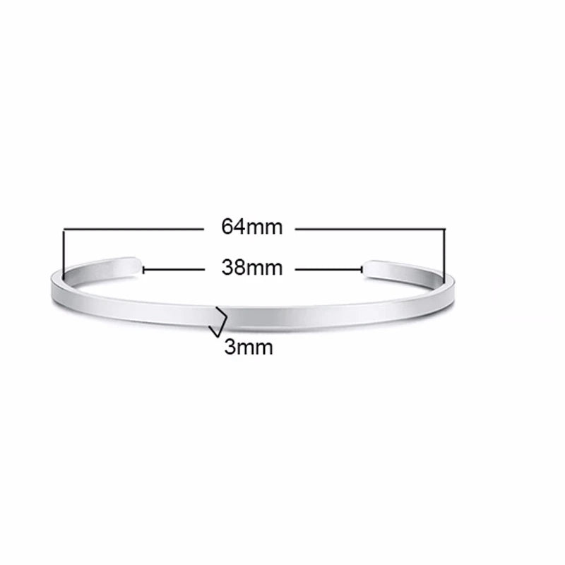 Cuff Bangles Bracelets for Men Women Flat Skinny Stainless Steel Bracelet