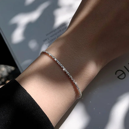 New 925 Sterling Silver Bracelet 1.5mm Shiny Bracelet For Woman Man