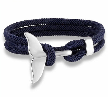 Whale Tail Anchor Bracelets Mens Charm Rope Chain Bracelet