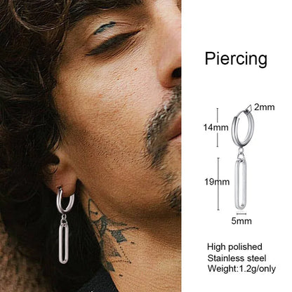 Fun Grenade Shaped Earrings for Men Stainless Steel Hoop Earring