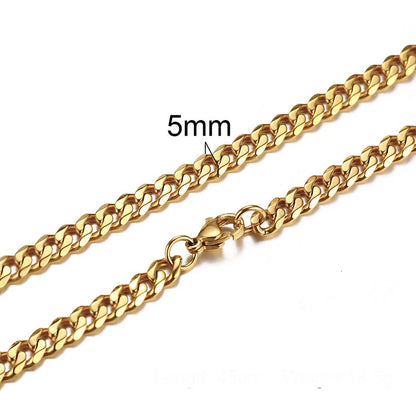 Cuban Link 3 to 7 mm Stainless Steel Necklace for Men Choker Jewelry