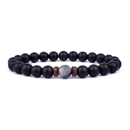 Volcanic Stone Bracelet for Mens Lava Wooden 8mm Beads Bracelet