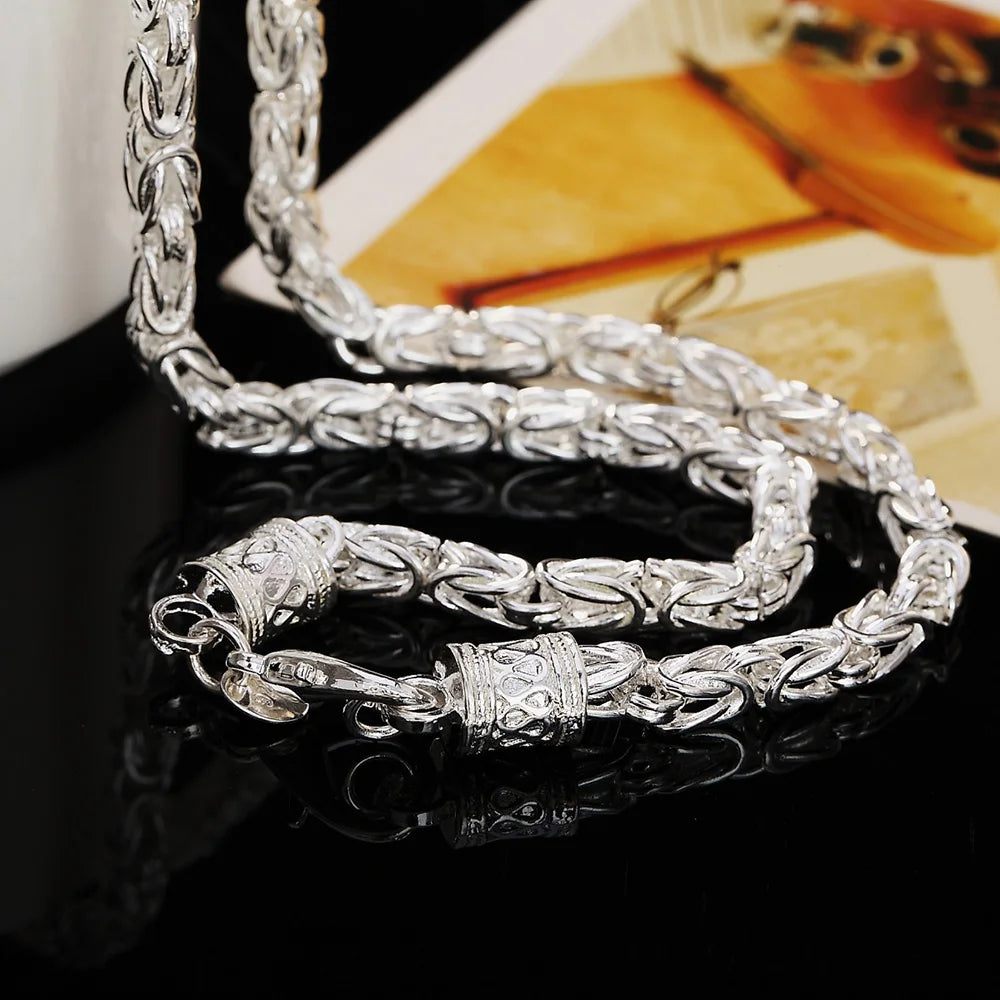 925 Sterling Silver 5mm Faucet Chain Necklace For Women Man