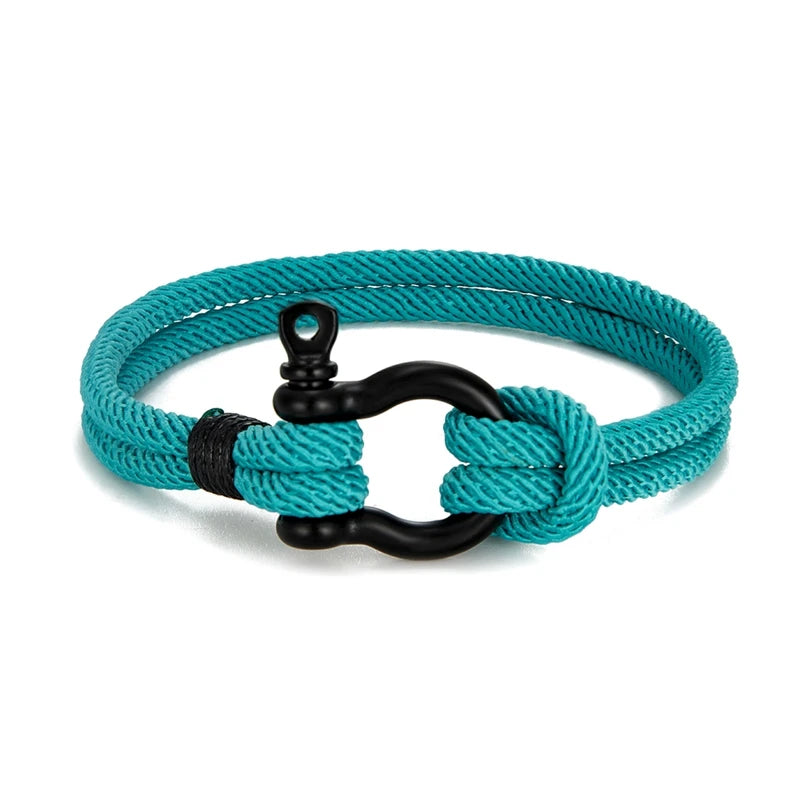 Unisex Marine Sailor Rope Nautical Survival Shackle Bracelet