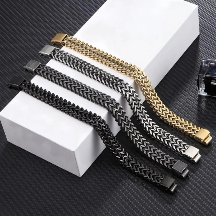 Wide Cuban Link Chain Men Stainless Steel Mens Bracelets