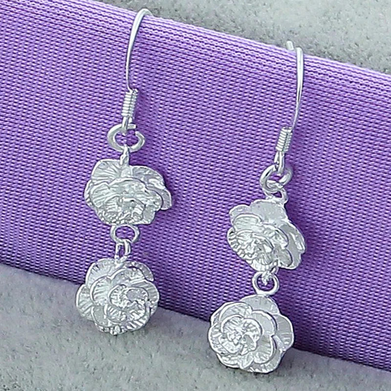 925 Sterling Silver Simple Fashion Jewelry Womens Earrings