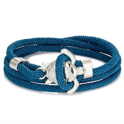 Hand Braided Sea Turtle Viking Bracelet Charms Rope For Men Women