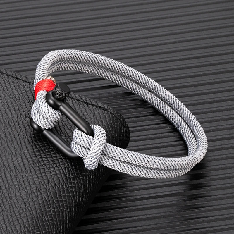 Mens Minimalist Double Strand Nautical Rope Bracelet