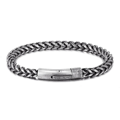 Vintage Oxidized Cool Curb Chain Bracelets for Men Stainless Steel Punk