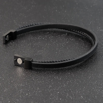 Special Luxury Style Leather Combination Splicing Mens Leather Bracelet