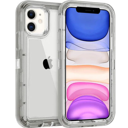 Clear Transparent Shockproof Armor Glossy Plain Case For iPhone 12 13 14 15 16