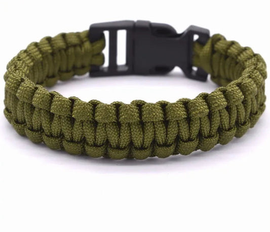 Unisex Thin Braided Cobra Weave Plastic Buckle Survival Bracelet