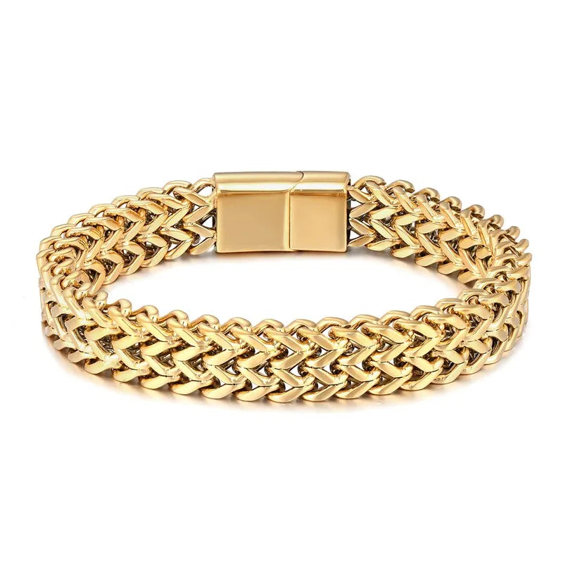 Wide Cuban Link Chain Men Stainless Steel Mens Bracelets