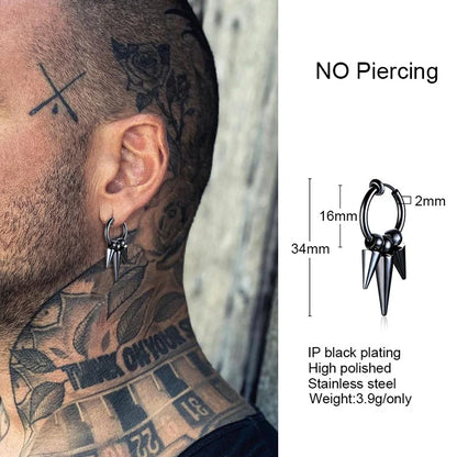 Irregular Triangle Long Chain Cuff Earrings for Men