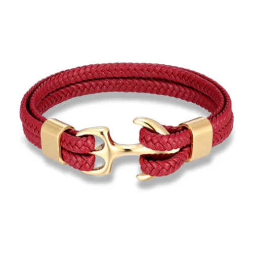 Fashion Leather Bracelet for Men Braid Multilayer Rope Chain