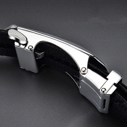 Automatic Buckle Genuine Leather Mens Belt Jeans High Quality