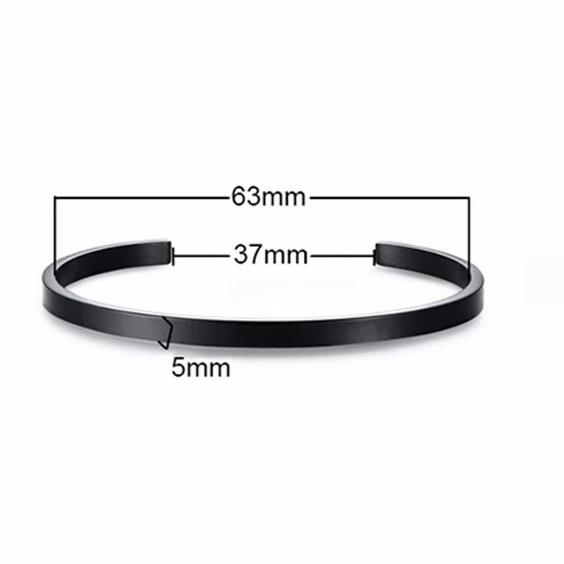 Cuff Bangles Bracelets for Men Women Flat Skinny Stainless Steel Bracelet