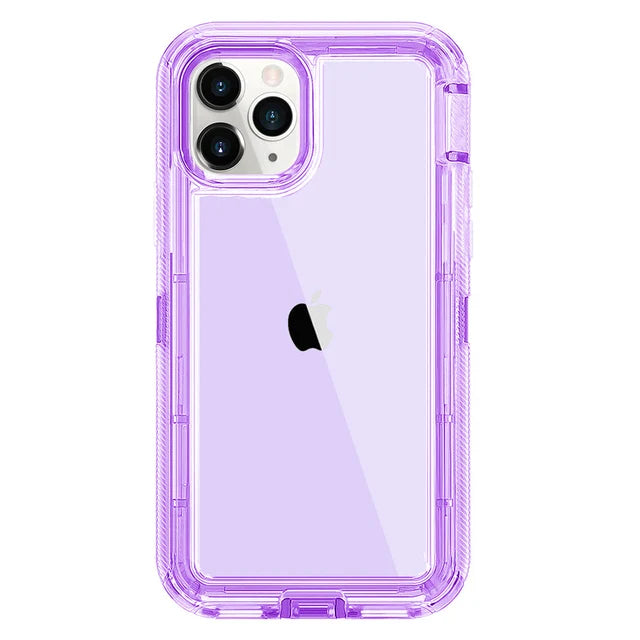 Clear Transparent Shockproof Armor Glossy Plain Case For iPhone 12 13 14 15 16