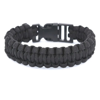 Unisex Thin Braided Cobra Weave Plastic Buckle Survival Bracelet