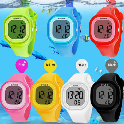 Kids Over 12 Years Old Digital Watch Waterproof Students Wristwatch