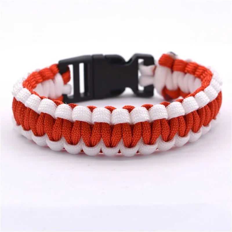 Unisex Thin Braided Cobra Weave Plastic Buckle Survival Bracelet