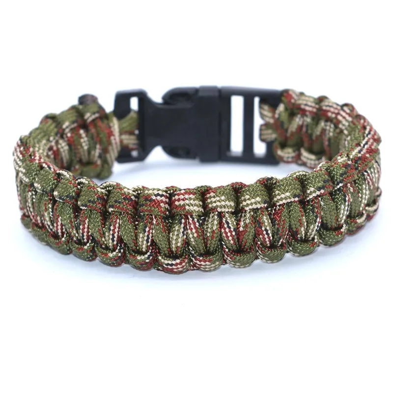 Unisex Thin Braided Cobra Weave Plastic Buckle Survival Bracelet