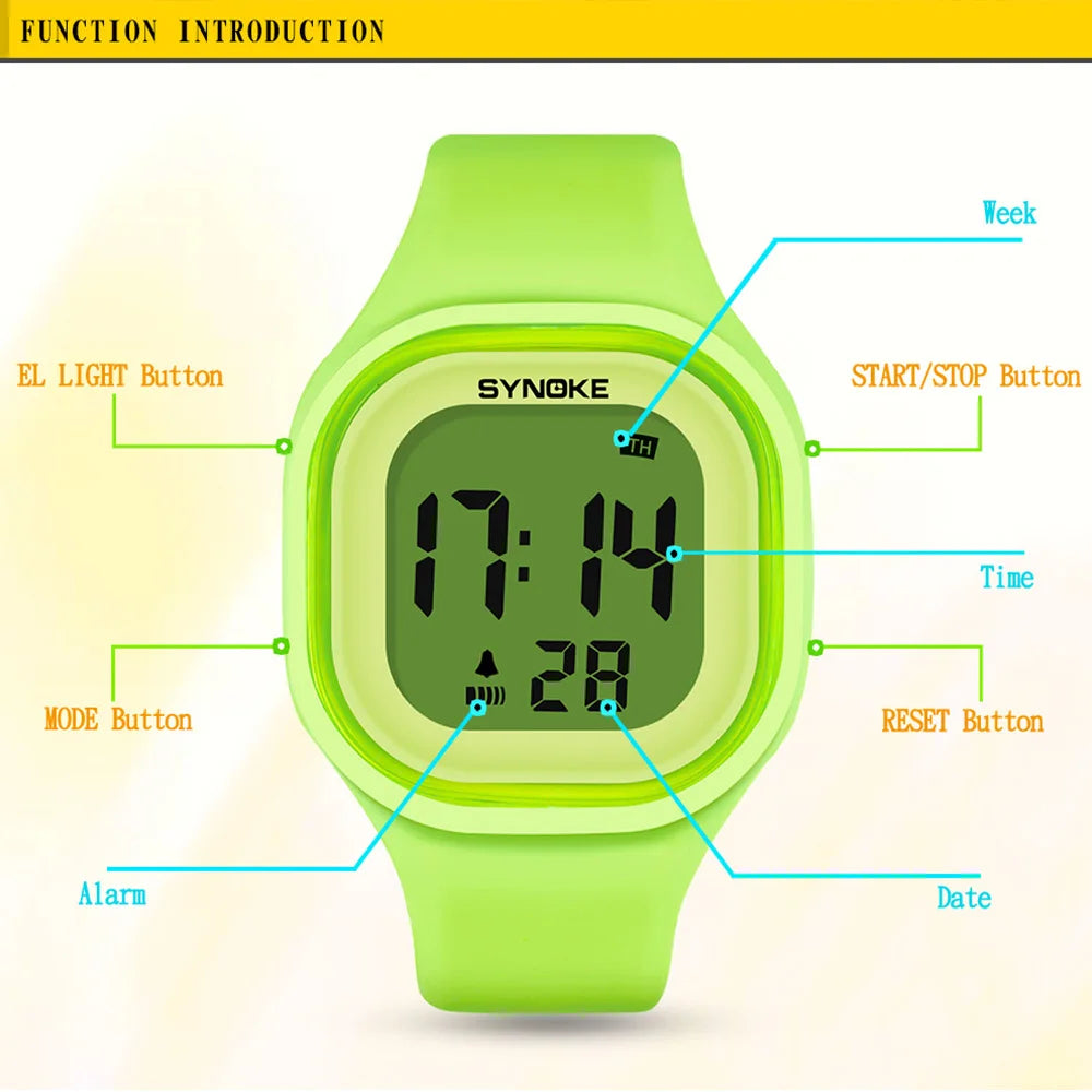 Kids Over 12 Years Old Digital Watch Waterproof Students Wristwatch