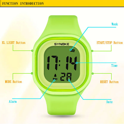 Kids Over 12 Years Old Digital Watch Waterproof Students Wristwatch