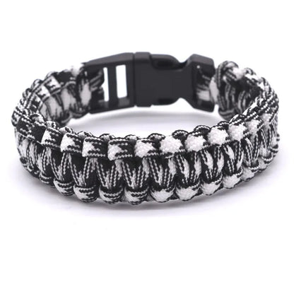 Unisex Thin Braided Cobra Weave Plastic Buckle Survival Bracelet