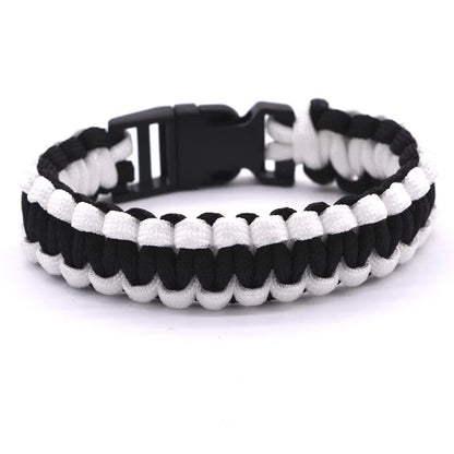 Unisex Thin Braided Cobra Weave Plastic Buckle Survival Bracelet