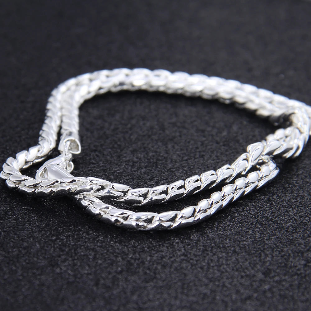 925 Sterling Silver 5mm Snake Chain Necklace for Woman Man