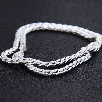 925 Sterling Silver 5mm Snake Chain Necklace for Woman Man