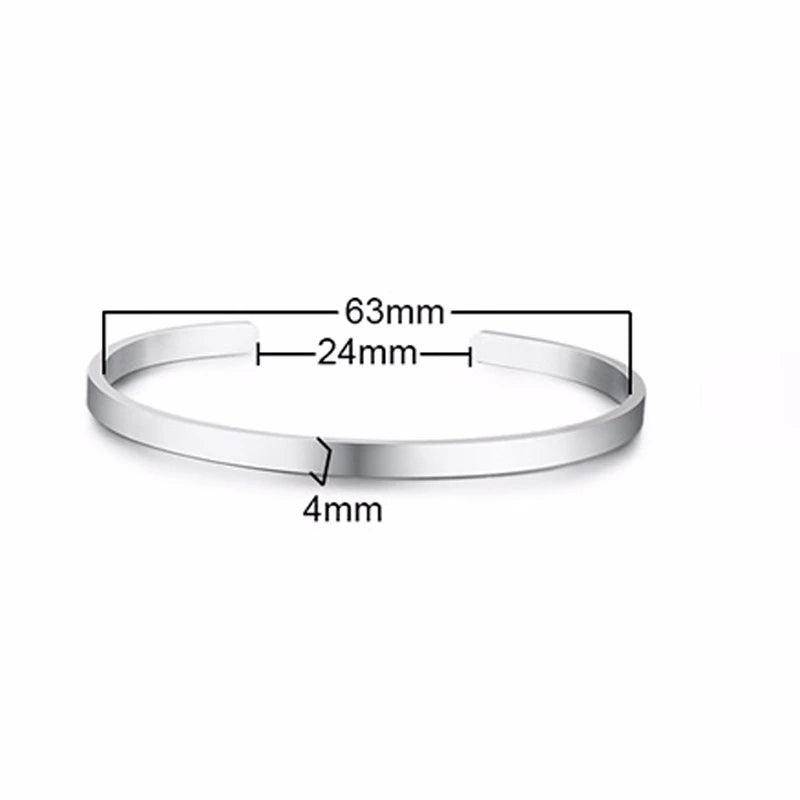 Cuff Bangles Bracelets for Men Women Flat Skinny Stainless Steel Bracelet