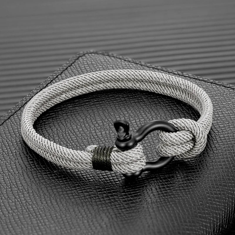 Unisex Marine Sailor Rope Nautical Survival Shackle Bracelet