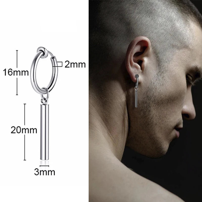 Fun Grenade Shaped Earrings for Men Stainless Steel Hoop Earring