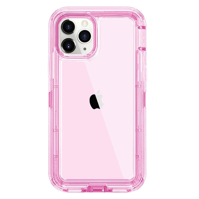 Clear Transparent Shockproof Armor Glossy Plain Case For iPhone 12 13 14 15 16