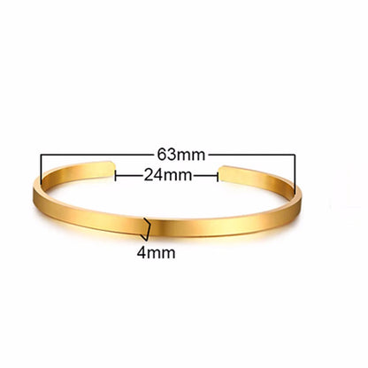 Cuff Bangles Bracelets for Men Women Flat Skinny Stainless Steel Bracelet