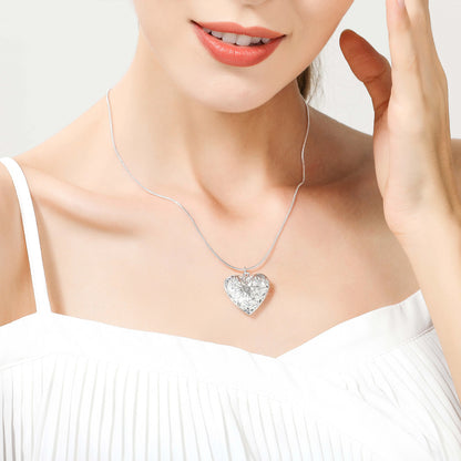 925 Sterling Silver Photo Frame Pendant Necklace Snake Chain For Woman
