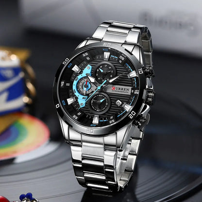 Mens Creative Fashion Luminous Dial with Chronograph Quartz Casual Watch