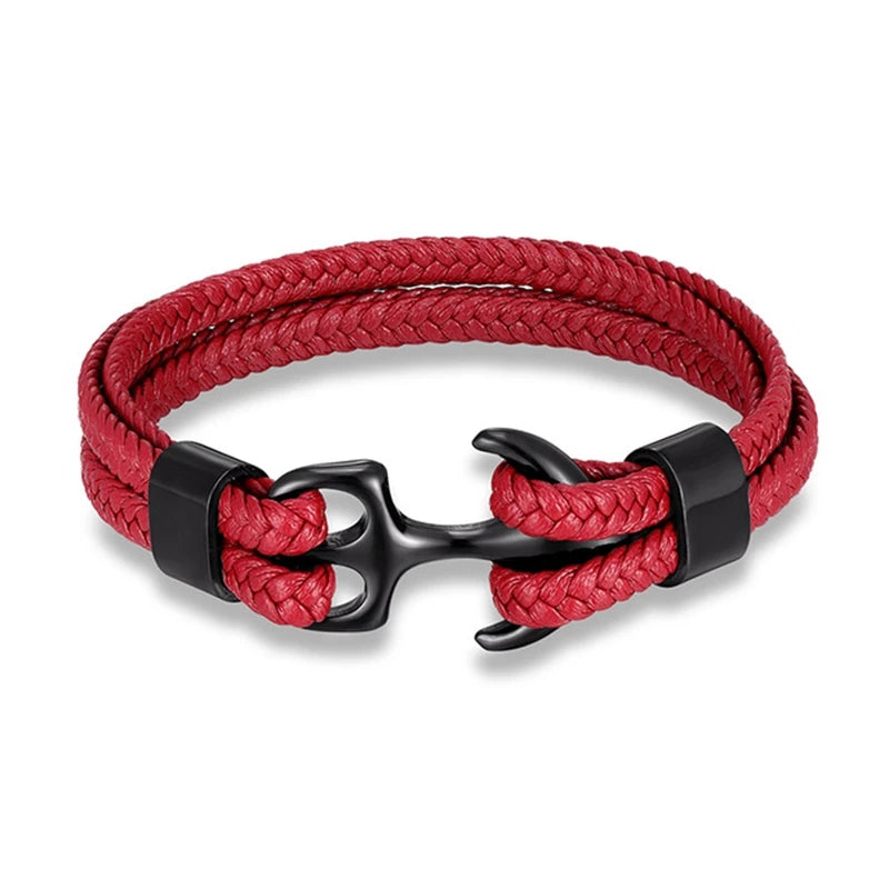 Unisex Anchor Bracelet Woven Multilayer Leather Bracelets