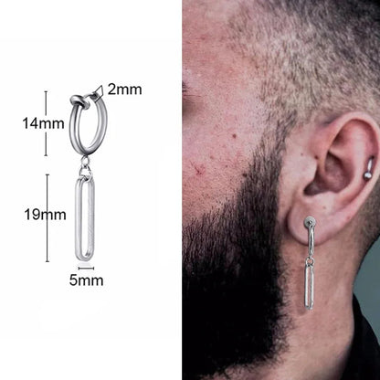 Irregular Triangle Long Chain Cuff Earrings for Men